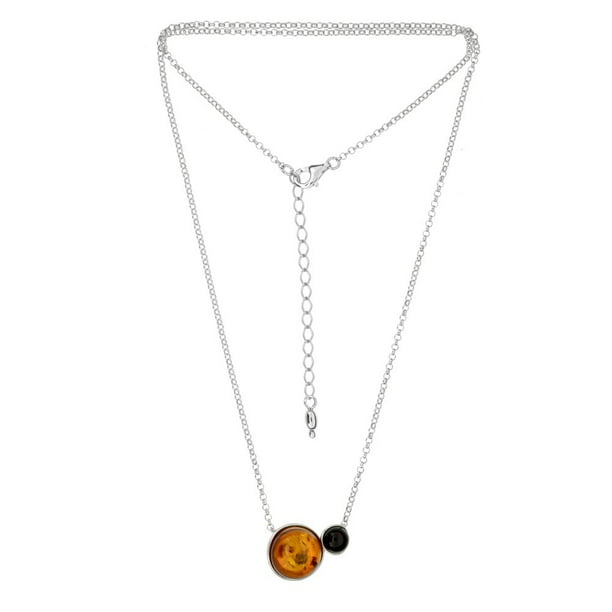 MULTI COLOUR BALTIC AMBER CROSS AND CHAIN 925 STERLING SILVER POUCH AND BOX